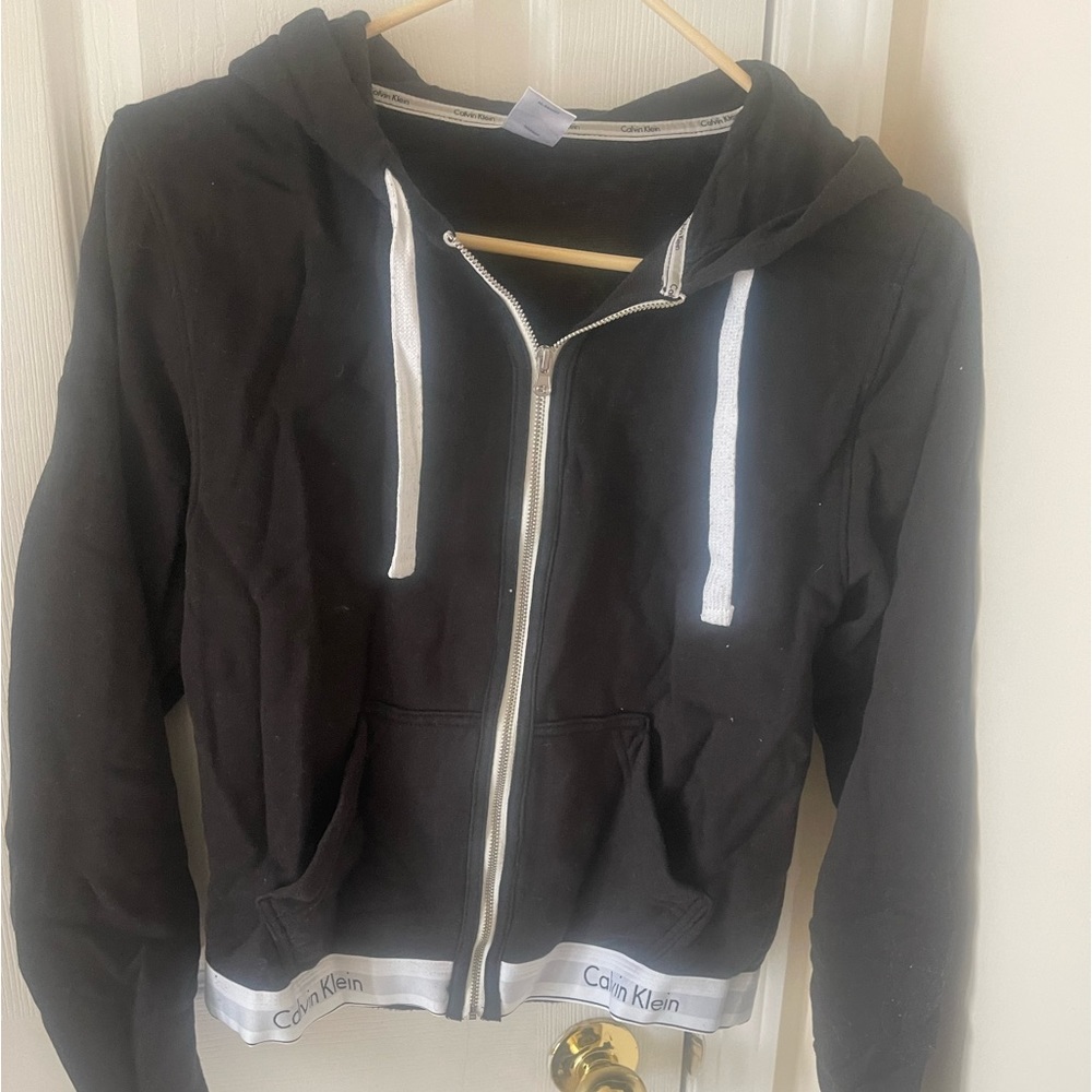 Black Calvin Klein zip up sweater size small